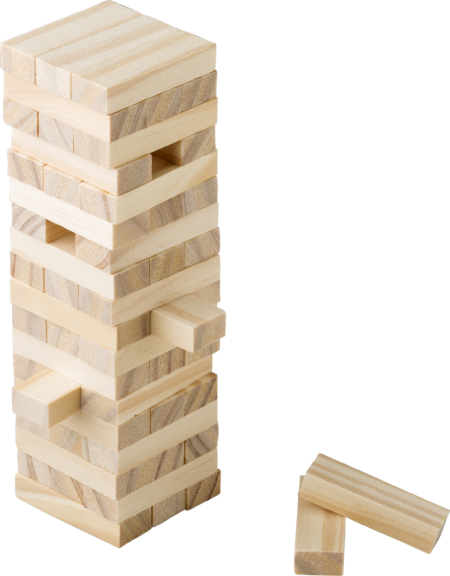 Wooden block tower game
