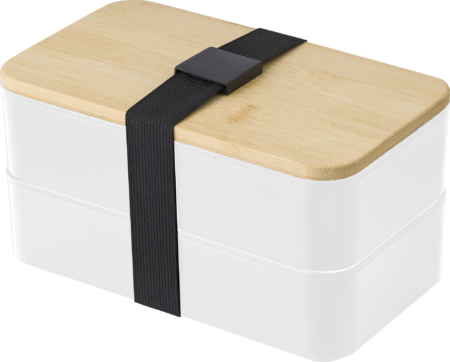 Double lunch box with Bamboo lid