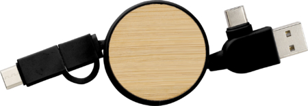 Bamboo extendable charging cable