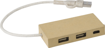 Aluminium and recycled paper USB hub