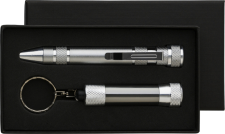 Pen shaped screwdriver/torch