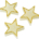 Three star-shaped candles