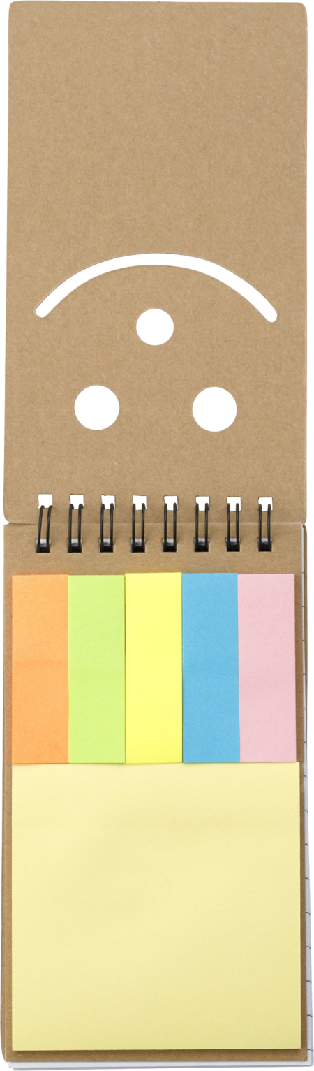 Notebook with sticky notes