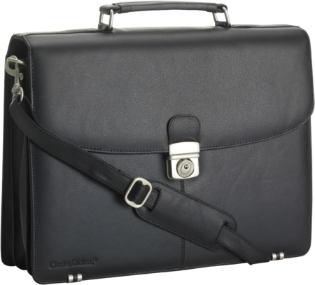 Charles Dickens® leather briefcase
