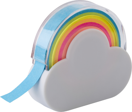 Cloud shaped rainbow memo dispenser