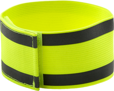Arm band with reflective stripes