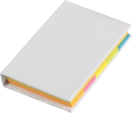 Notebook with sticky notes