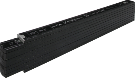 2m foldable ruler (black)