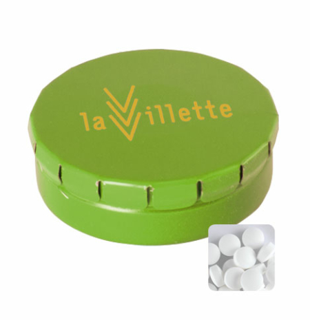 Click tin with dextrose mints