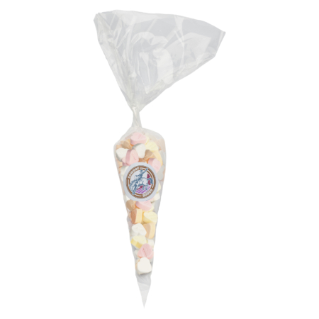 Sweet cones with sugar hearts (250g)
